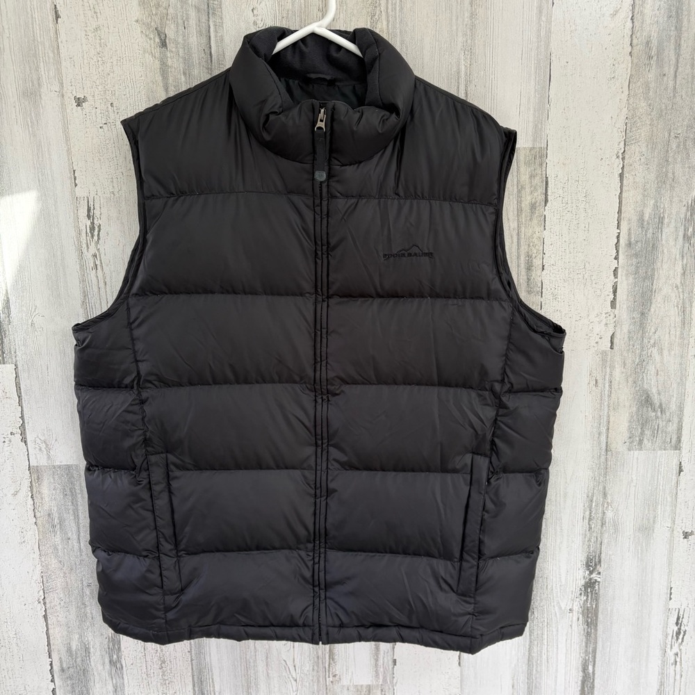 Eddie Bauer Men’s Size XL Tall Premium Quality Goose Down Full Zip Puffer Vest